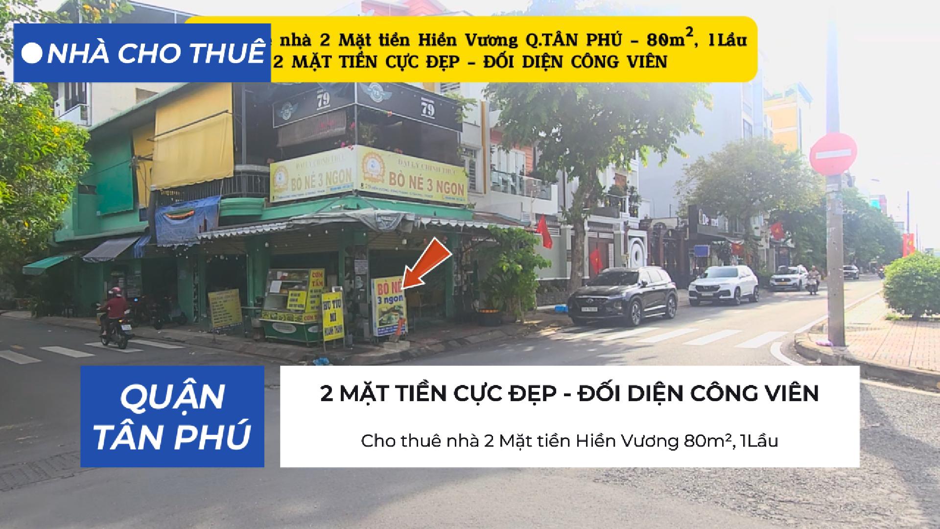 Cho thuê nhà 2 Mặt tiền Hiền Vương 80m²,1Lầu - 20Triệu - Ảnh chính